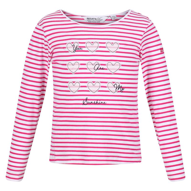 Camiseta Clarabee de Rayas de Manga Larga para Niños/Niñas Rosa Fusión