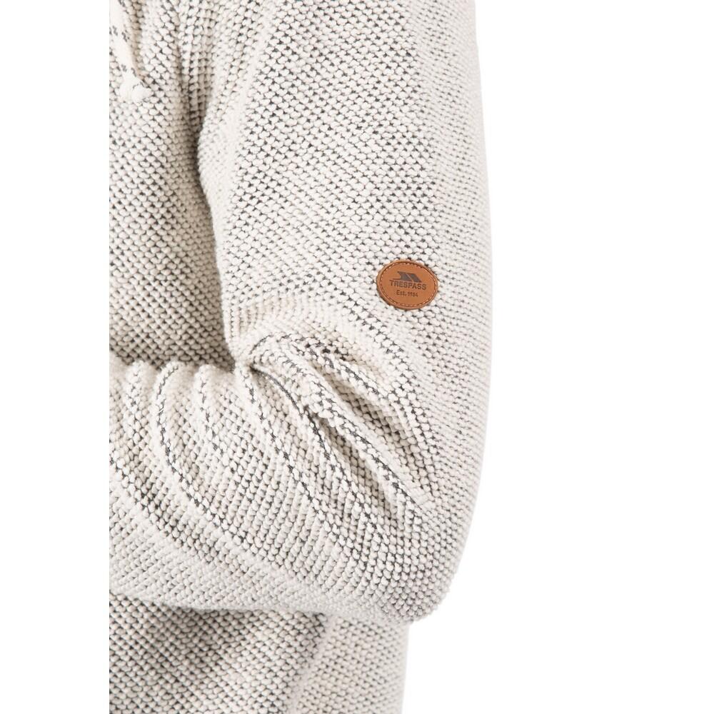 Felpa Con Cappuccio E Zip Intera Uomo Trespass Scawton Bianco Spento Marna 4/5
