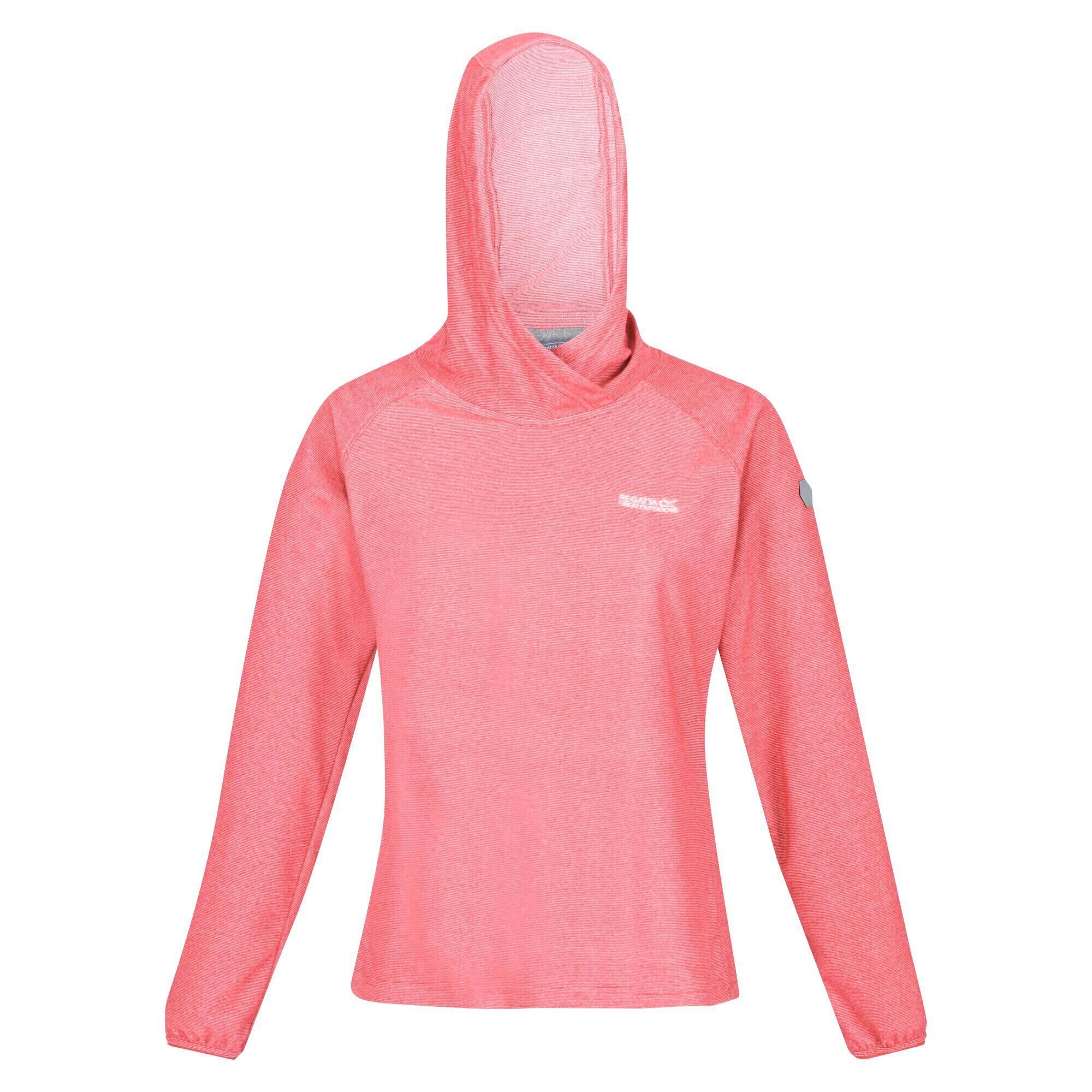 REGATTA Womens/Ladies Montes Lightweight Hoodie (Neon Peach/White)