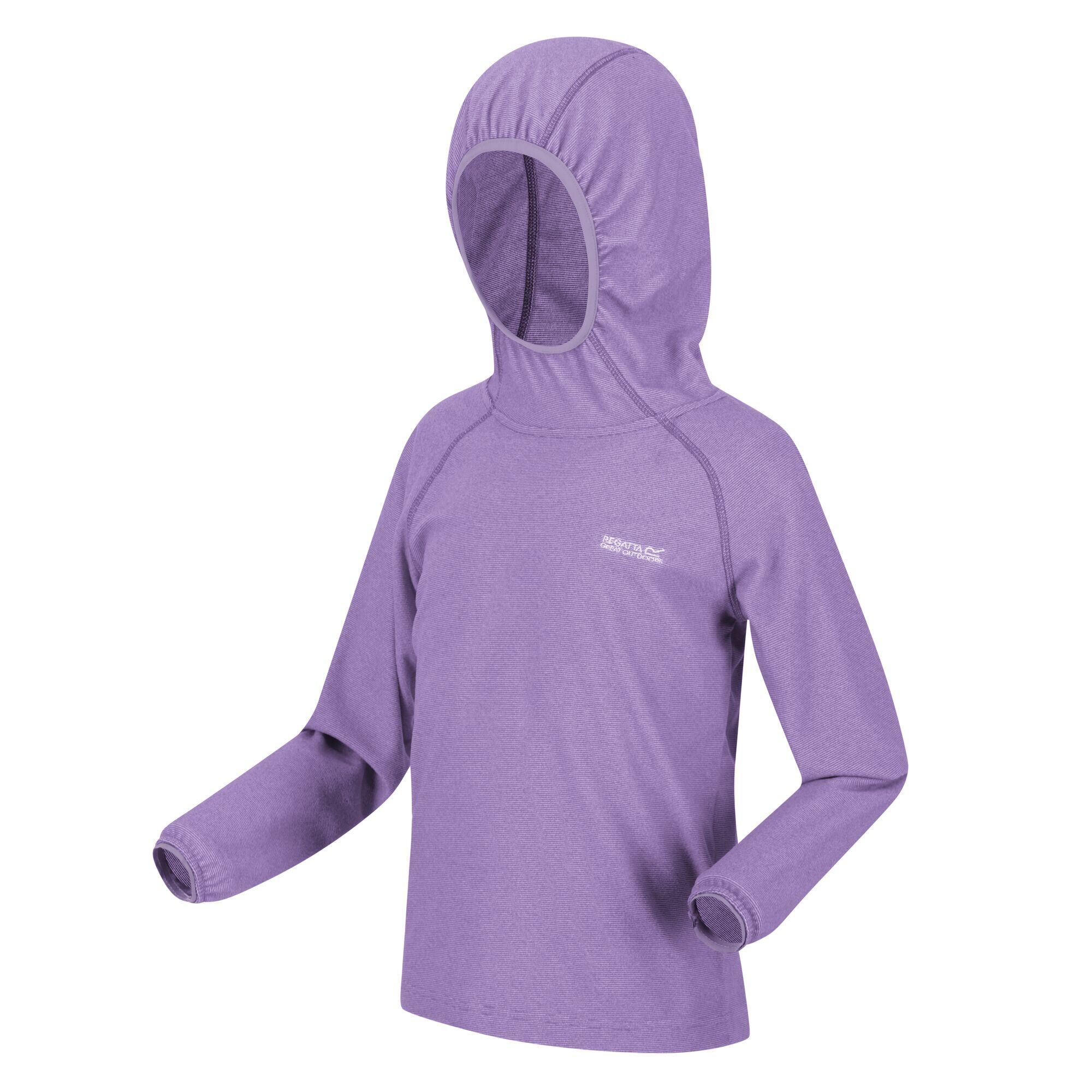 Childrens/Kids Loco MicroStripe Hoodie (Light Amethyst/White) 3/5