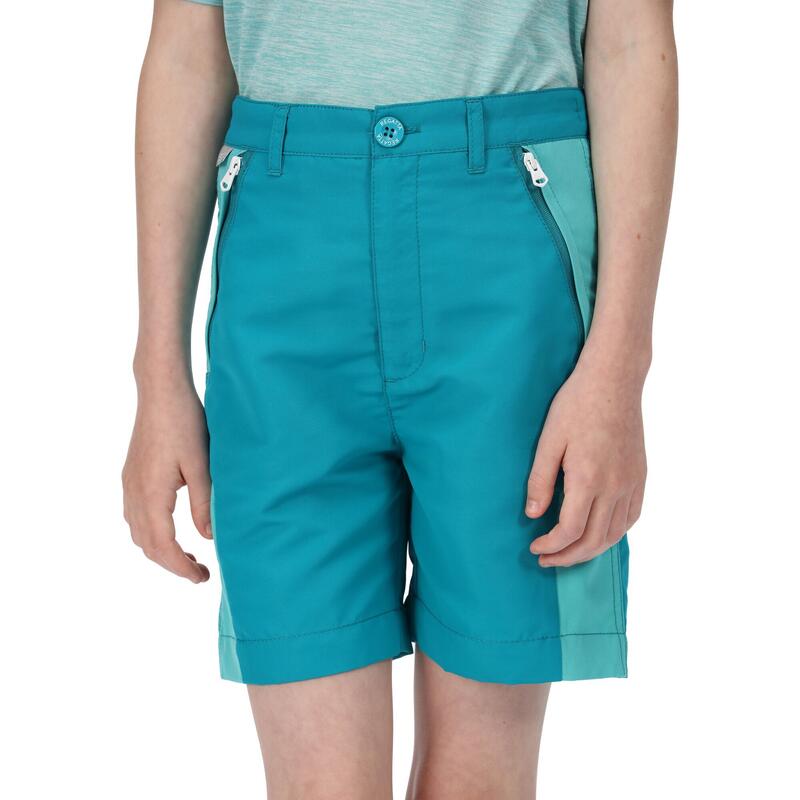 Pantalones Cortos Sorcer II Diseño Montaña para Niños/Niñas Esmaltado, Turquesa