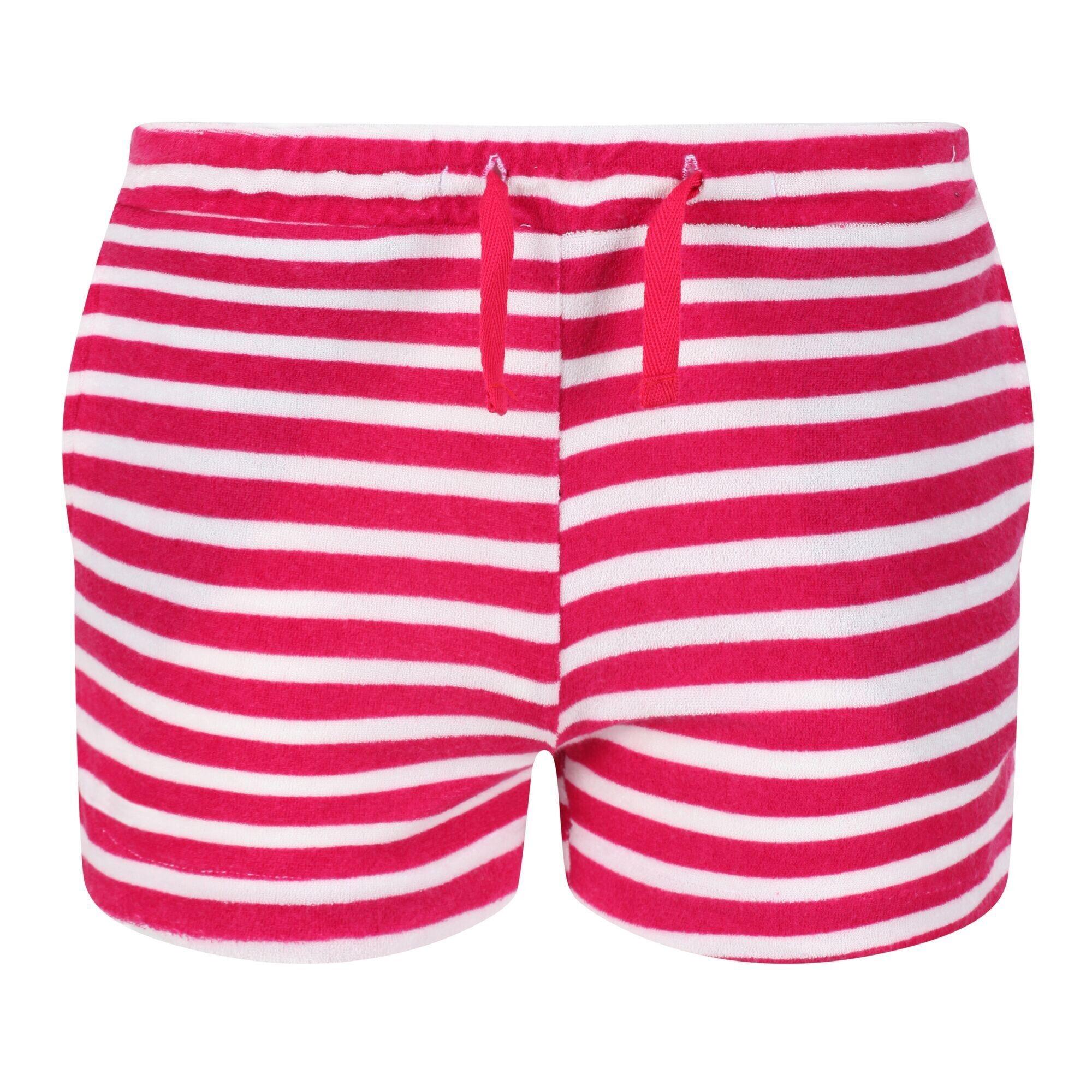 Childrens/Kids Dayana Towelling Stripe Casual Shorts (Pink Fusion/White) 1/5