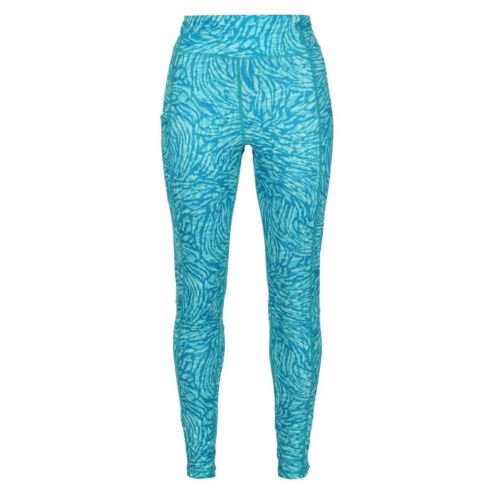 REGATTA Womens/Ladies Holeen II Animal Print Leggings (Enamel Blue)