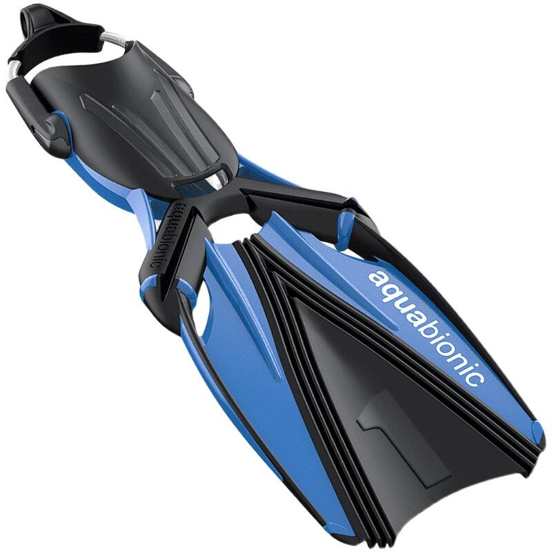 AQUABIONIC BLUE SCUBA DIVING FINS - BLUE