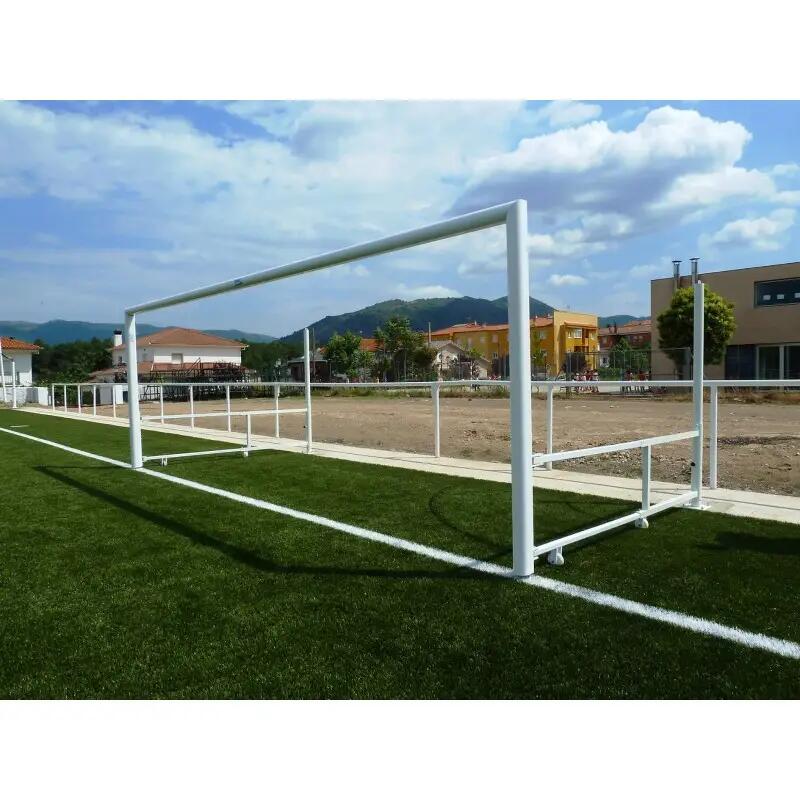 JUEGO PORTERÍAS ALUMINIO FÚTBOL 7 120X100 MM ABATIBLES ARQUILLOS LACADOS