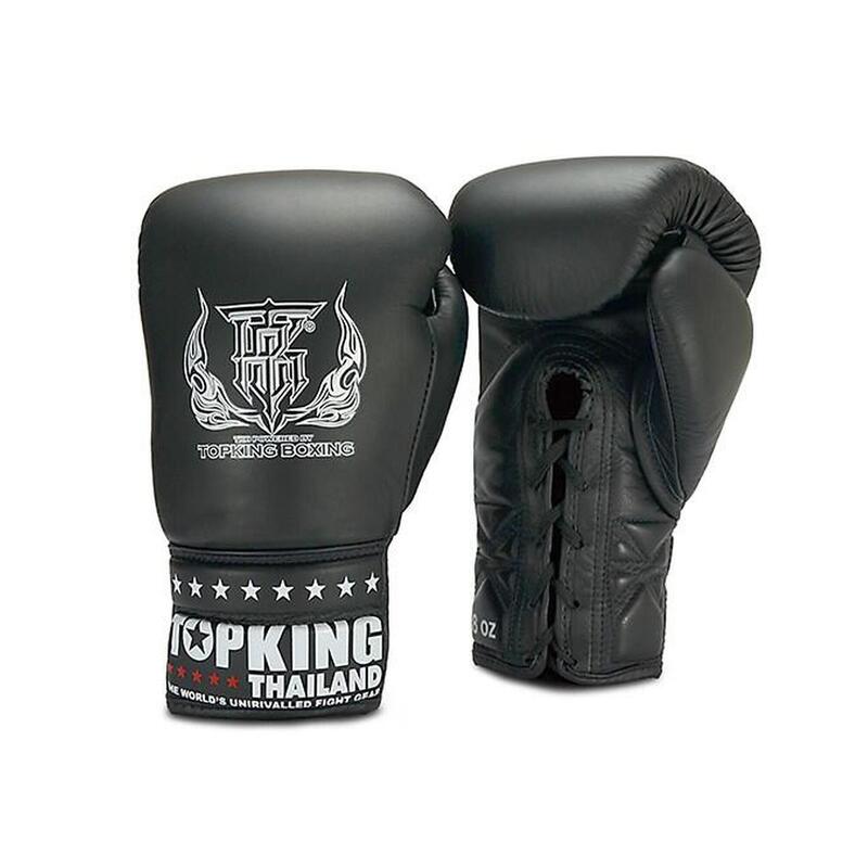 Luvas de boxe Top King Super Competition em couro negro