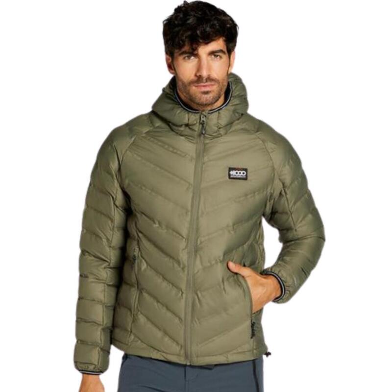 Chaqueta ligera de senderismo acolchada de fibra para hombre +8000 YUTO. Kaki