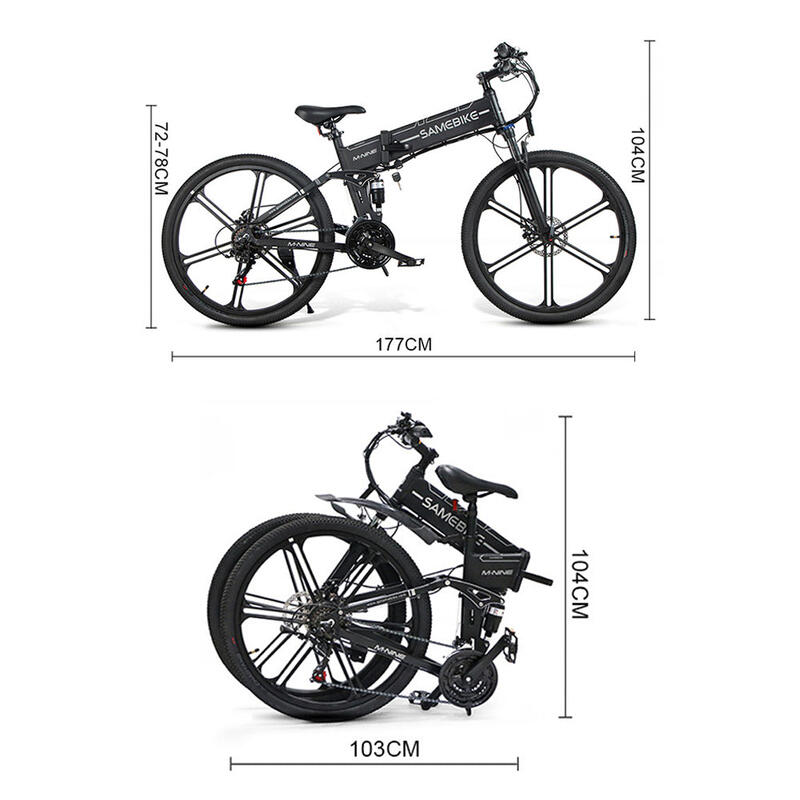 Opvouwbare elektrische fiets LO26 II 500W-48V-10Ah (480Wh) - 26" wiel