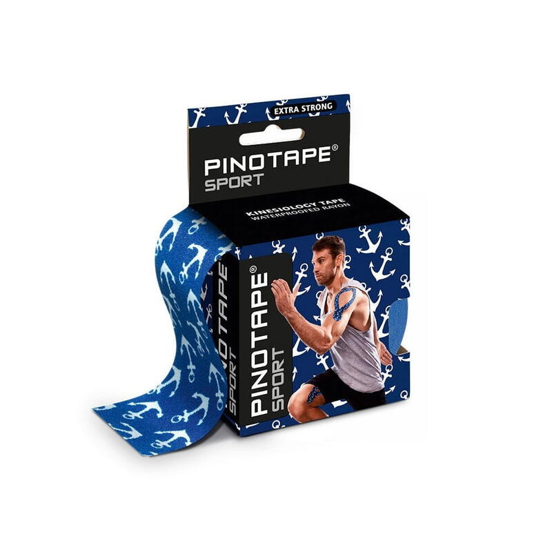 Banda Kinesio PINOTAPE® Sport - Albastru cu ancore