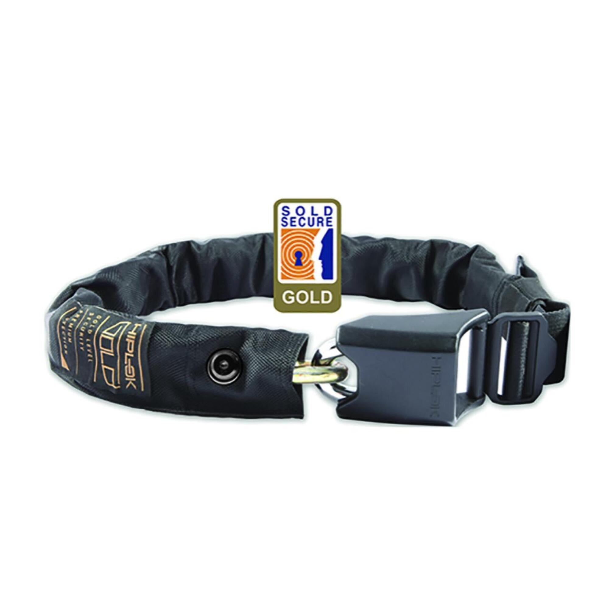 HIPLOK GOLD WEARABLE CHAIN LOCK 10MM X 85CM - WAIST 24-44 INCHES BLACK 4/5