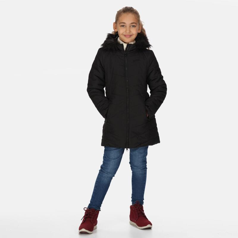 Fabrizia geïsoleerde parka wandeljas voor kinderen - Zwart