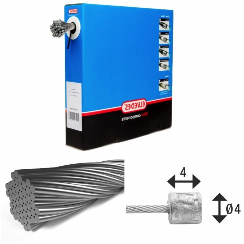 Transmissiekabel 1x19 roestvrije staaldraden ø1,1mm met kop n ø4x4 Elvedes