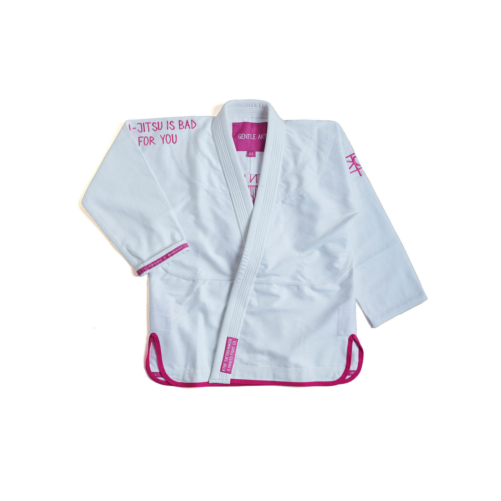Manto - Gi Pour Cagoule Manto Pour Hommes De Jiu-jitsu Brésilien - Kimono - Blanc|rose - A0 155-165cm - Decathlon