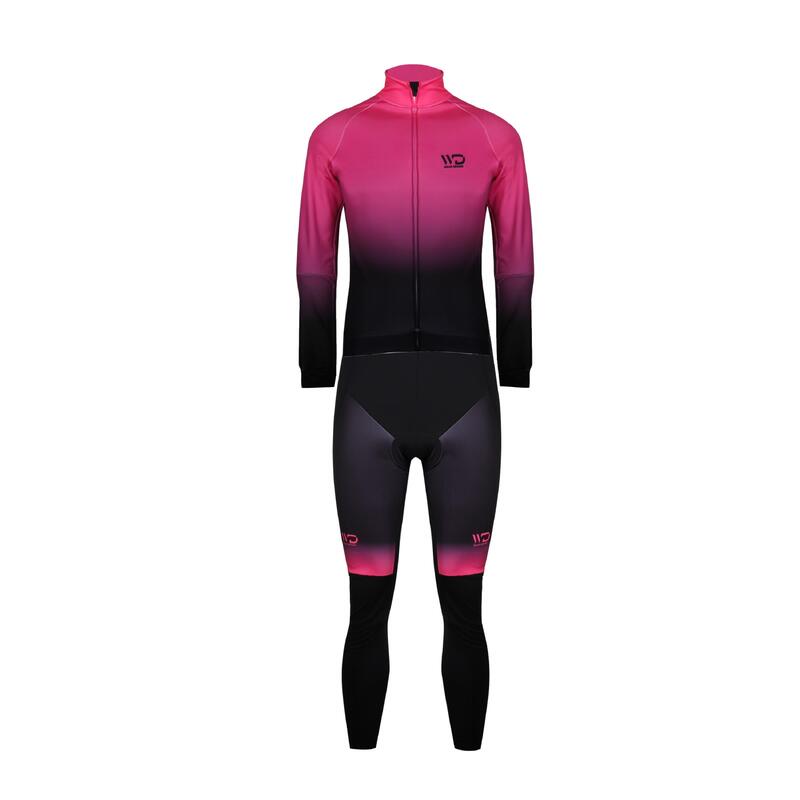 Casaco de ciclismo térmico ANTARTICA para mulher preto/rosa