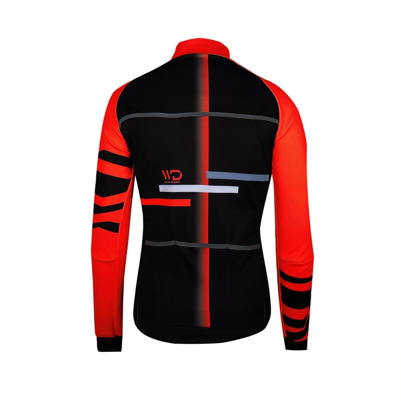ROCKBROS Chaqueta de ciclismo de invierno para hombre, forro polar térmico,  resistente al viento, para correr, ciclismo, senderismo, Rojo- negro