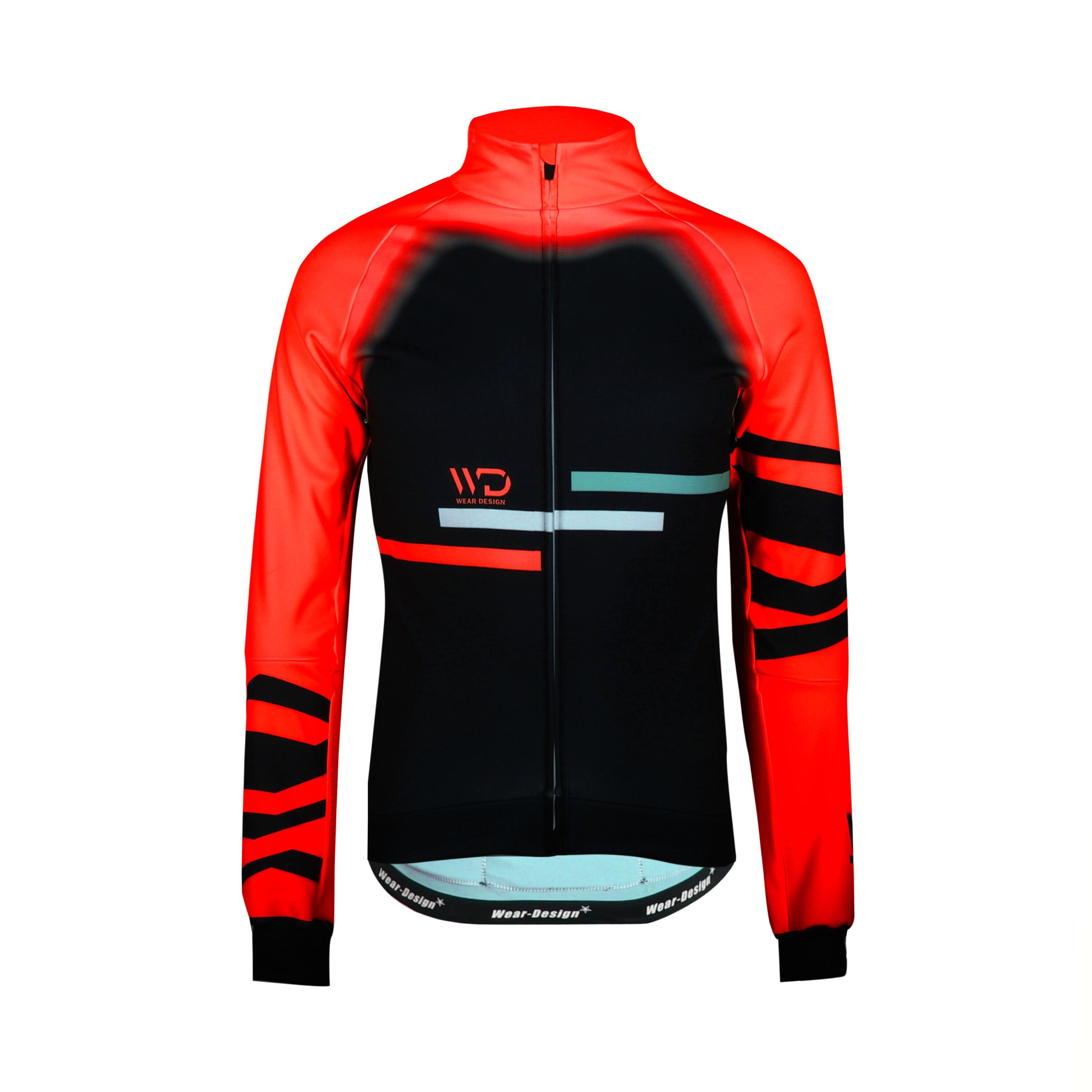 Veste de v lo homme thermique LUXURY COLD noir rouge WEAR DESIGN