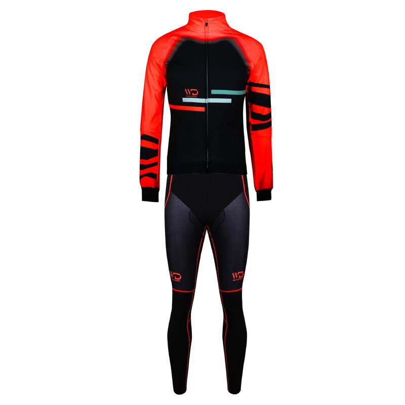 Chaqueta térmica de ciclismo LUXURY COLD para hombre negro/rojo