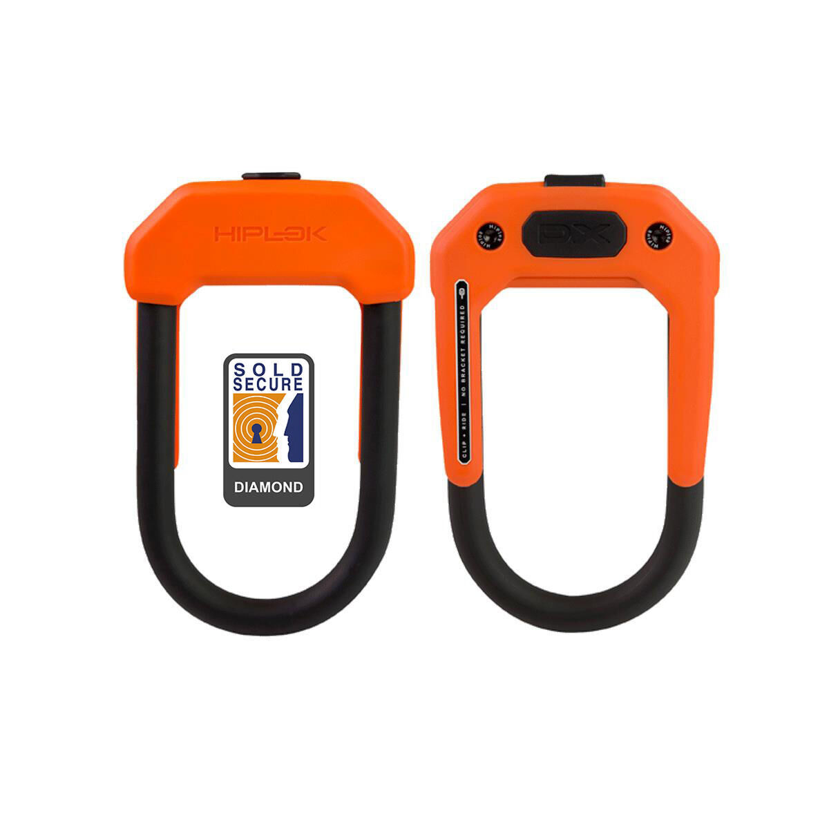 HIPLOK HIPLOK DX D LOCK 14MM X 15 X 8.5CM HARDENED STEEL ORANGE