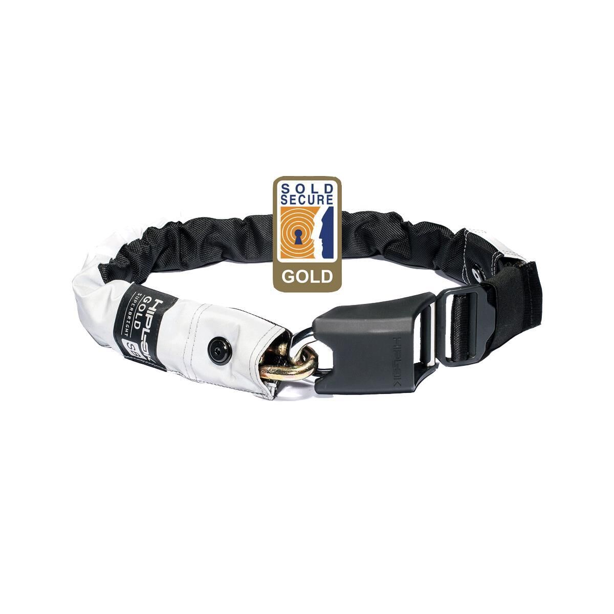 HIPLOK HIPLOK GOLD WEARABLE CHAIN LOCK 10MM X 85CM - WAIST 24-44 INCHES HIGH VISIBILITY