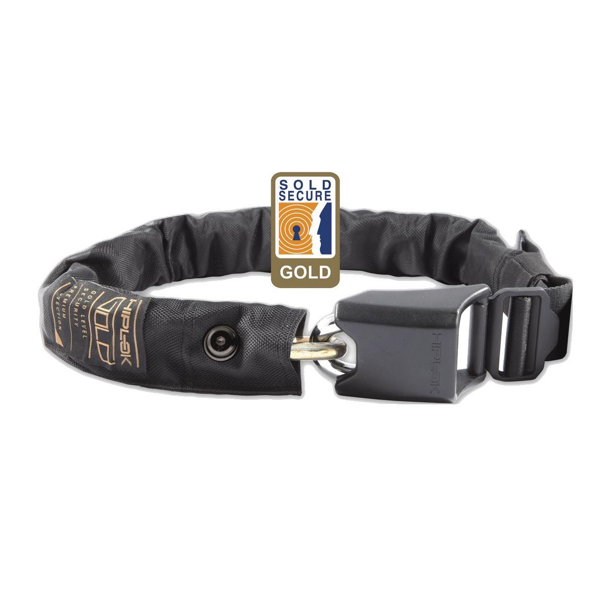 HIPLOK HIPLOK GOLD WEARABLE CHAIN LOCK 10MM X 85CM - WAIST 24-44 INCHES BLACK