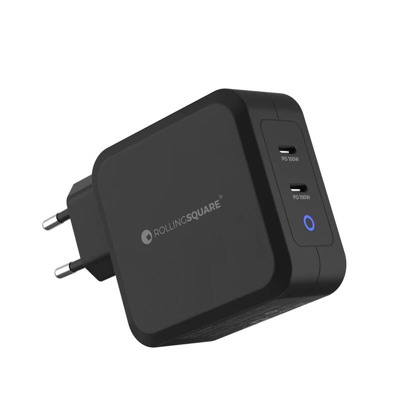 RollingSQUARE GaN Oplader 100W - 2 USB-C Poorten