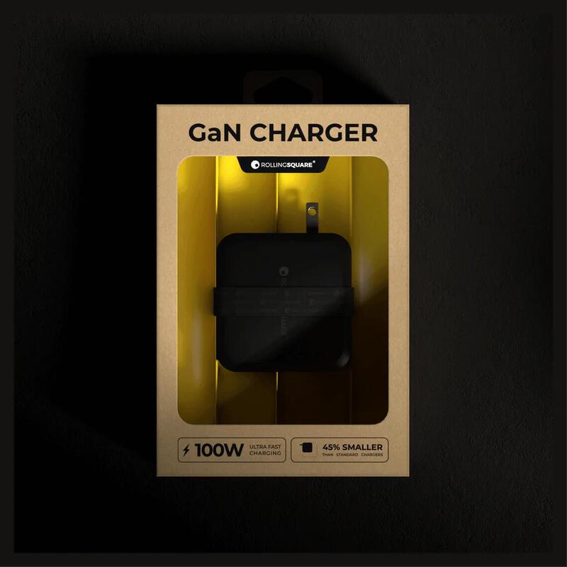 RollingSQUARE GaN Oplader 100W - 2 USB-C Poorten