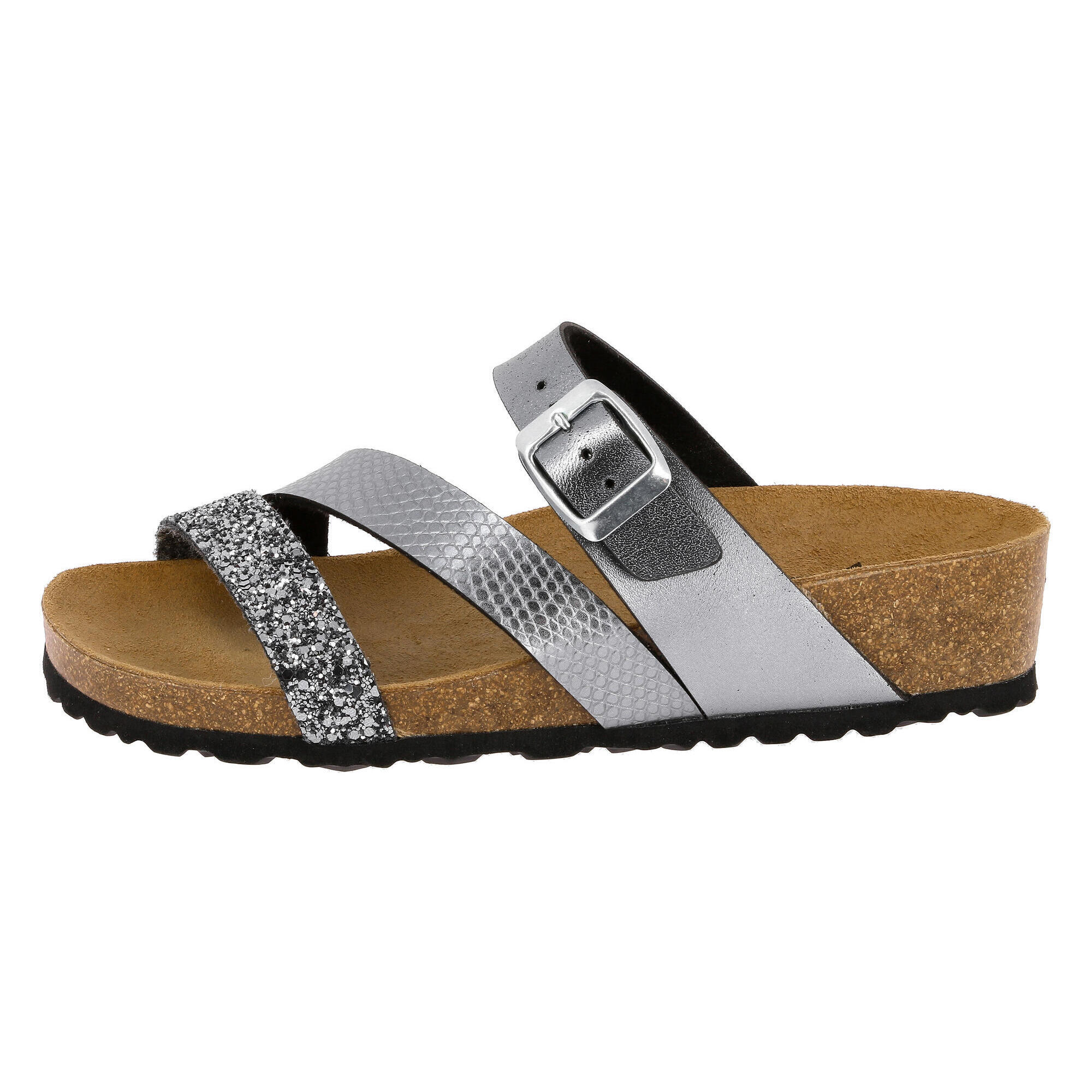 Lico - Mule Boucles Femmes Lico Natural Glitter - Sandales - Gris|marron - 37 - Decathlon