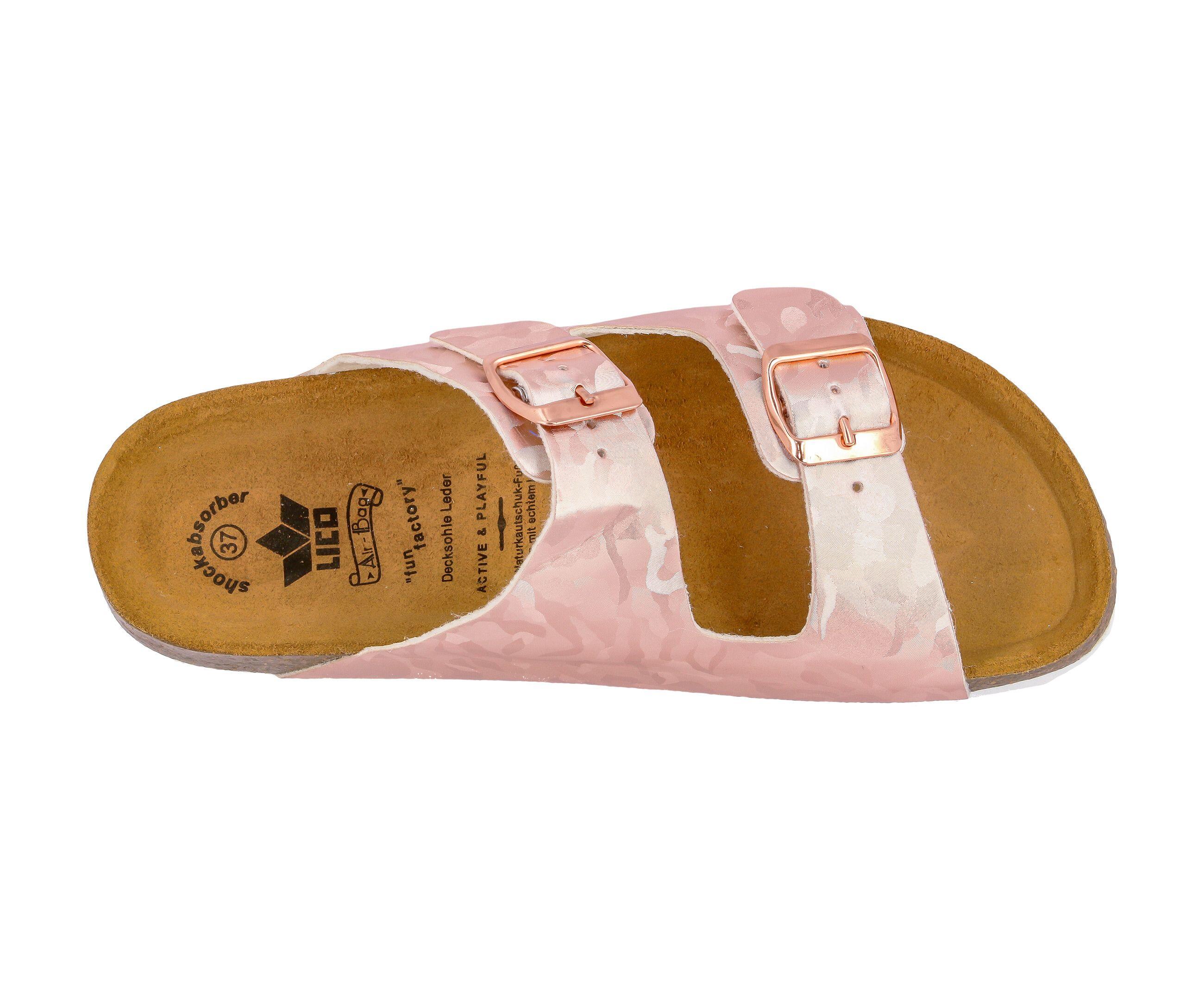 Pantolette Damen Schnallen LICO Bioline Platino 5/6