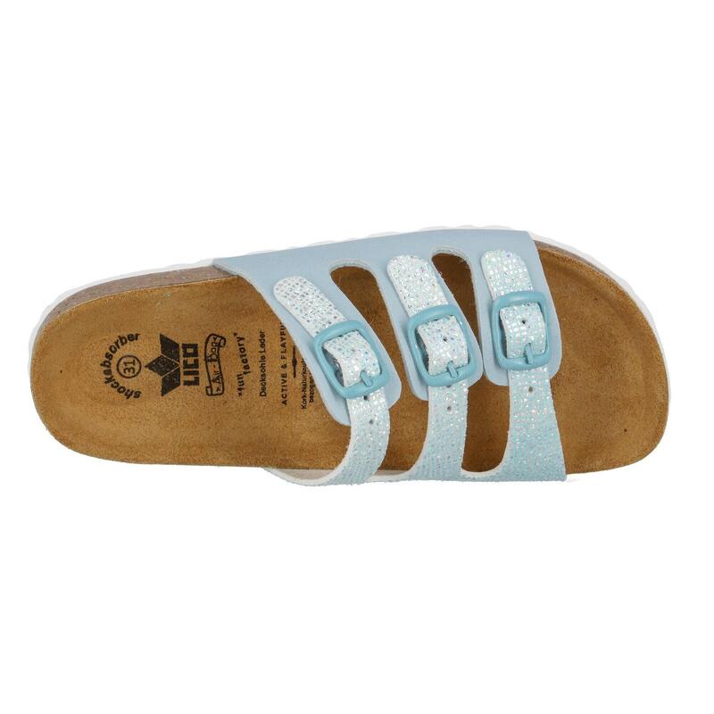 Pantolette blau Mädchen Slipper Bioline Free Kids