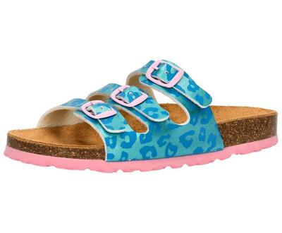 Hausschuh blau Mädchen Pantolette Bioline Kids