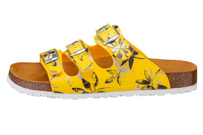 Pantolette gelb Damen Pantolette Bioline Leave