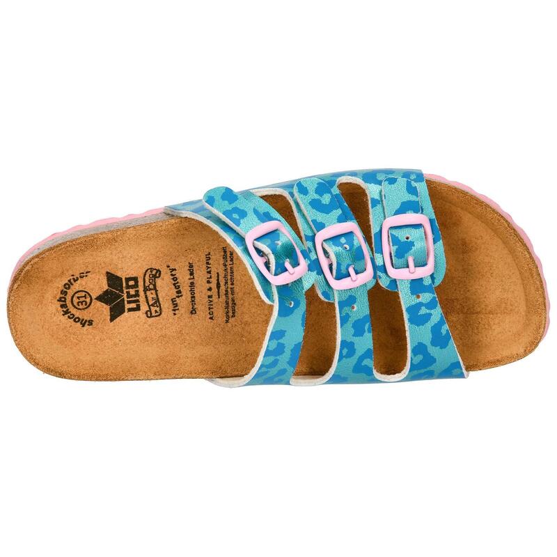 Hausschuh blau Mädchen Pantolette Bioline Kids