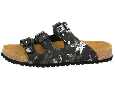 Pantolette schwarz Damen Pantolette Bioline Leave