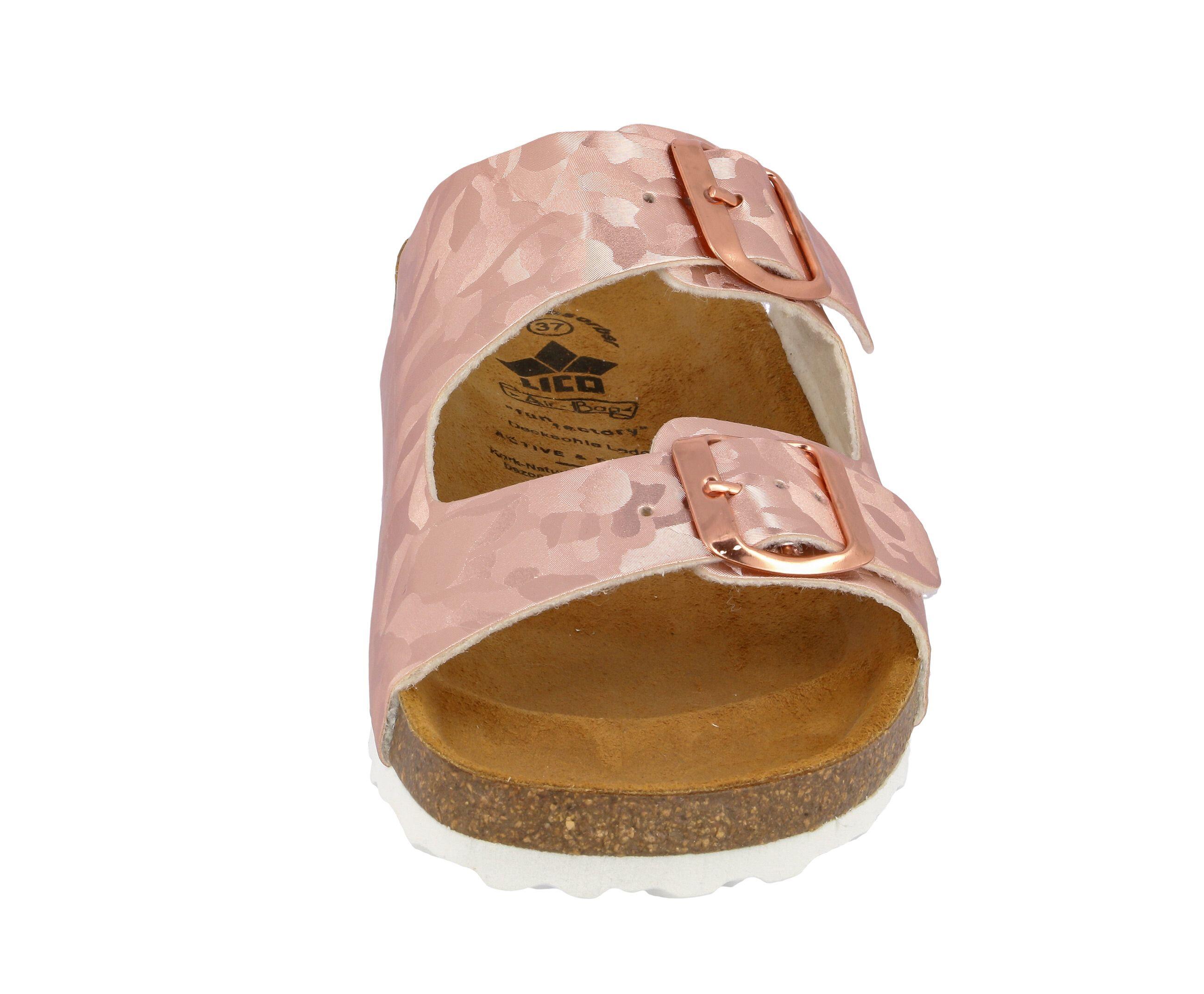Pantolette Damen Schnallen LICO Bioline Platino 3/6