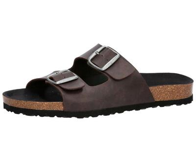 Hausschuh braun Herren Pantolette Bioline Man Vegan