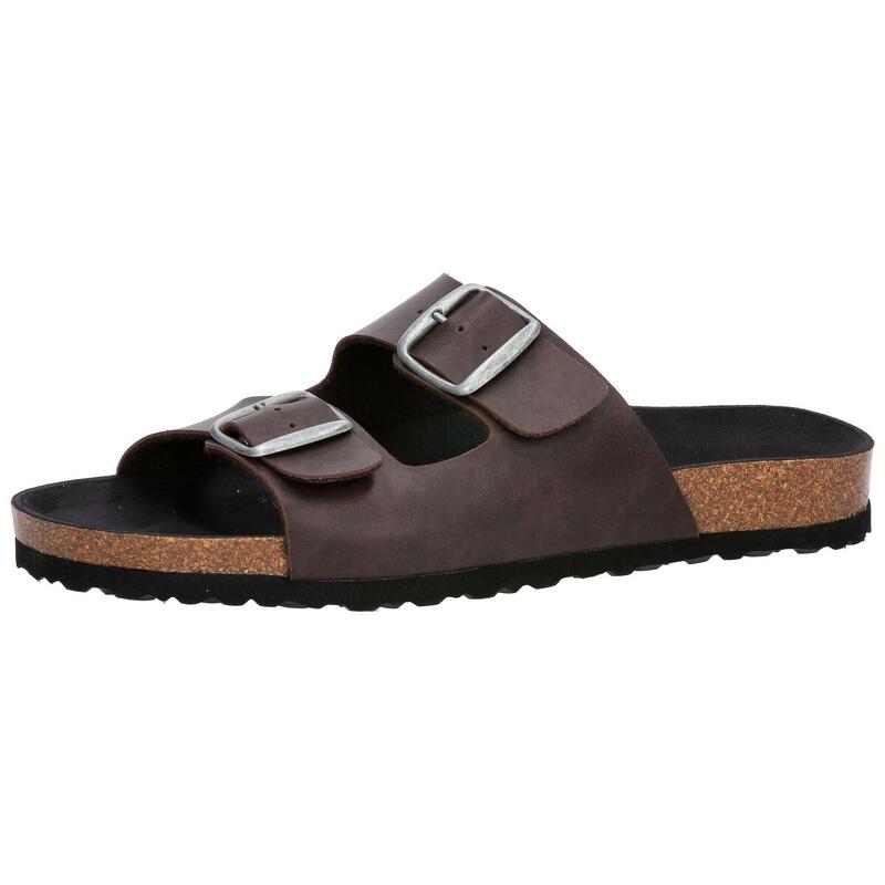 Hausschuh braun Herren Pantolette Bioline Man Vegan