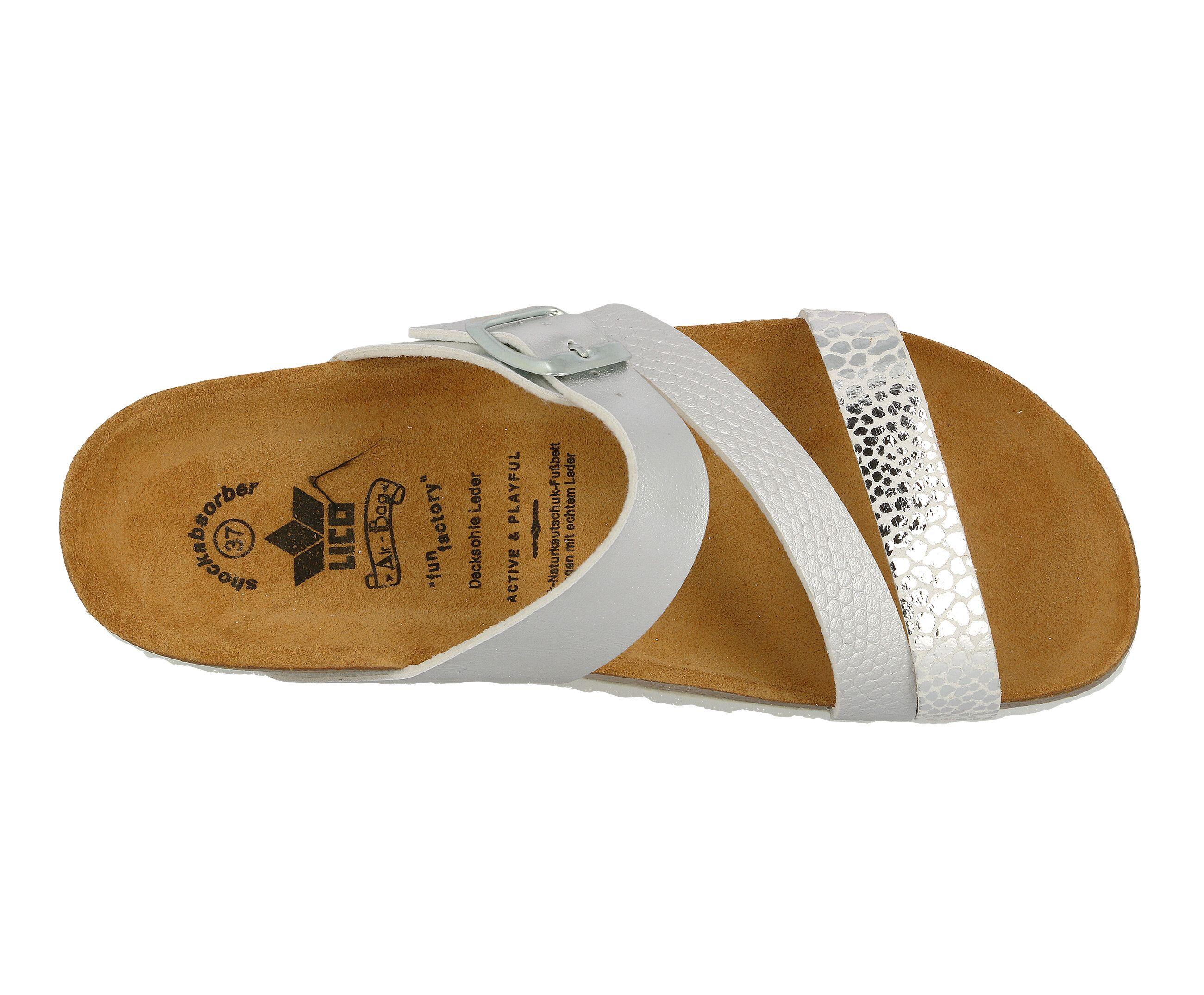 Pantolette Damen Schnallen LICO Natural Glitter 5/6