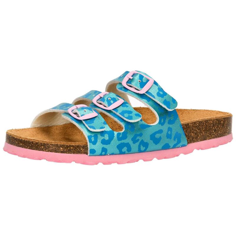 Hausschuh blau Mädchen Pantolette Bioline Kids