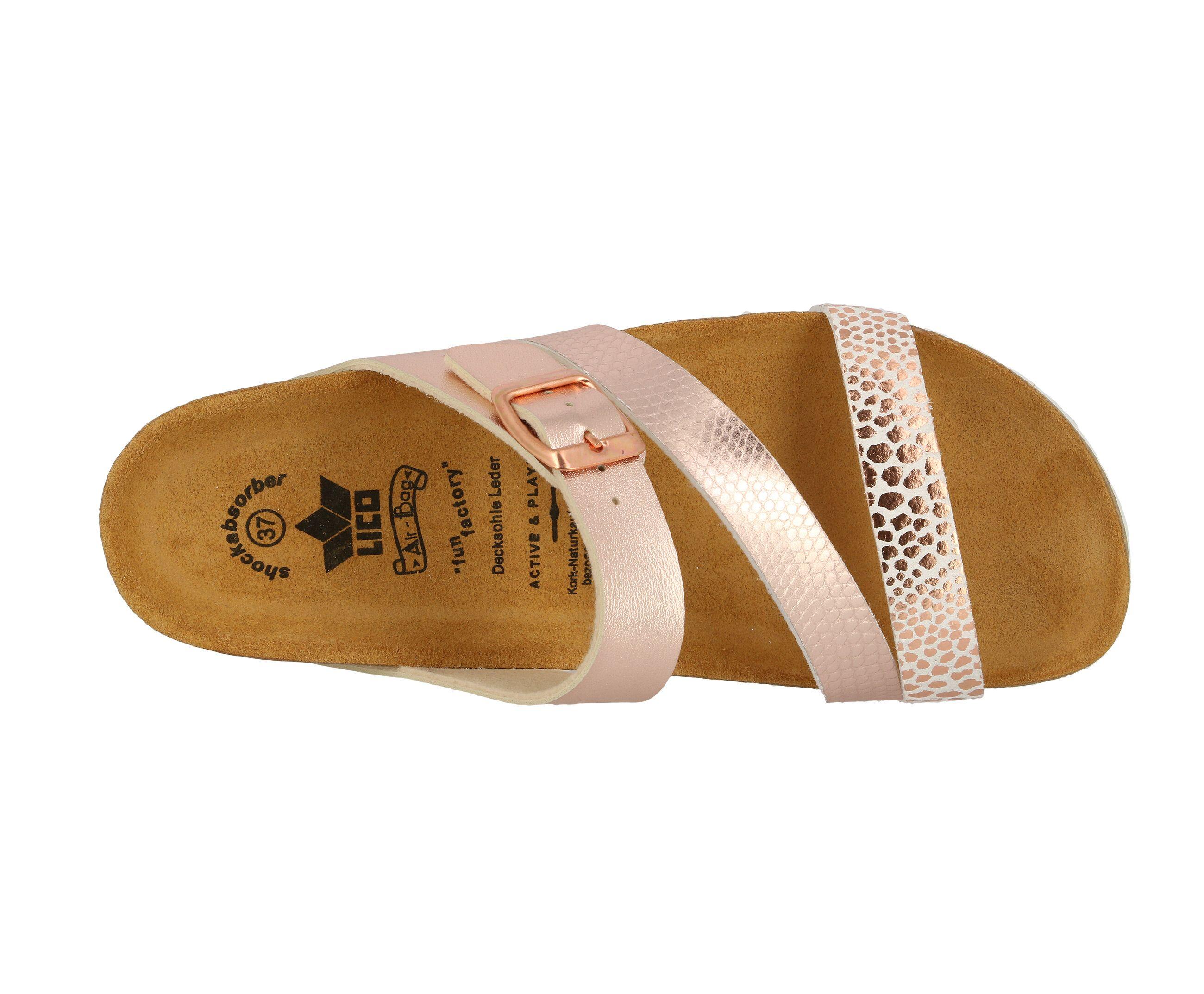 Pantolette Damen Schnallen LICO Natural Glitter 5/6