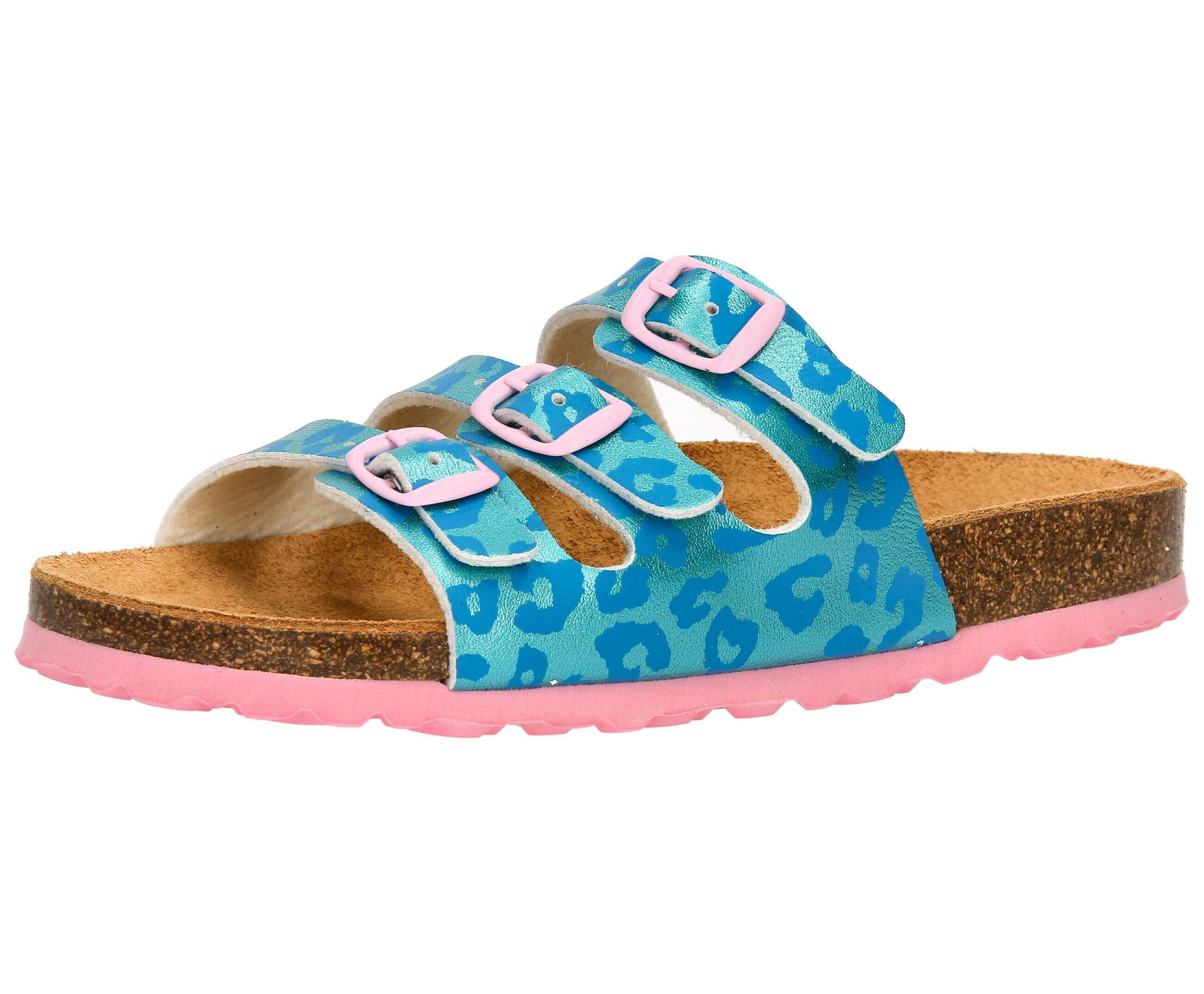 LICO Hausschuh blau Mädchen Pantolette Bioline Kids