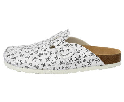 Pantolette weiß Damen Slipper Bioline Clog