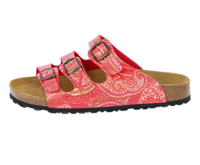 Hausschuh rot Damen Pantolette Bioline Lady Power
