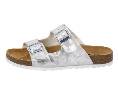 Pantolette silberfarben Damen Pantolette Bioline Platino