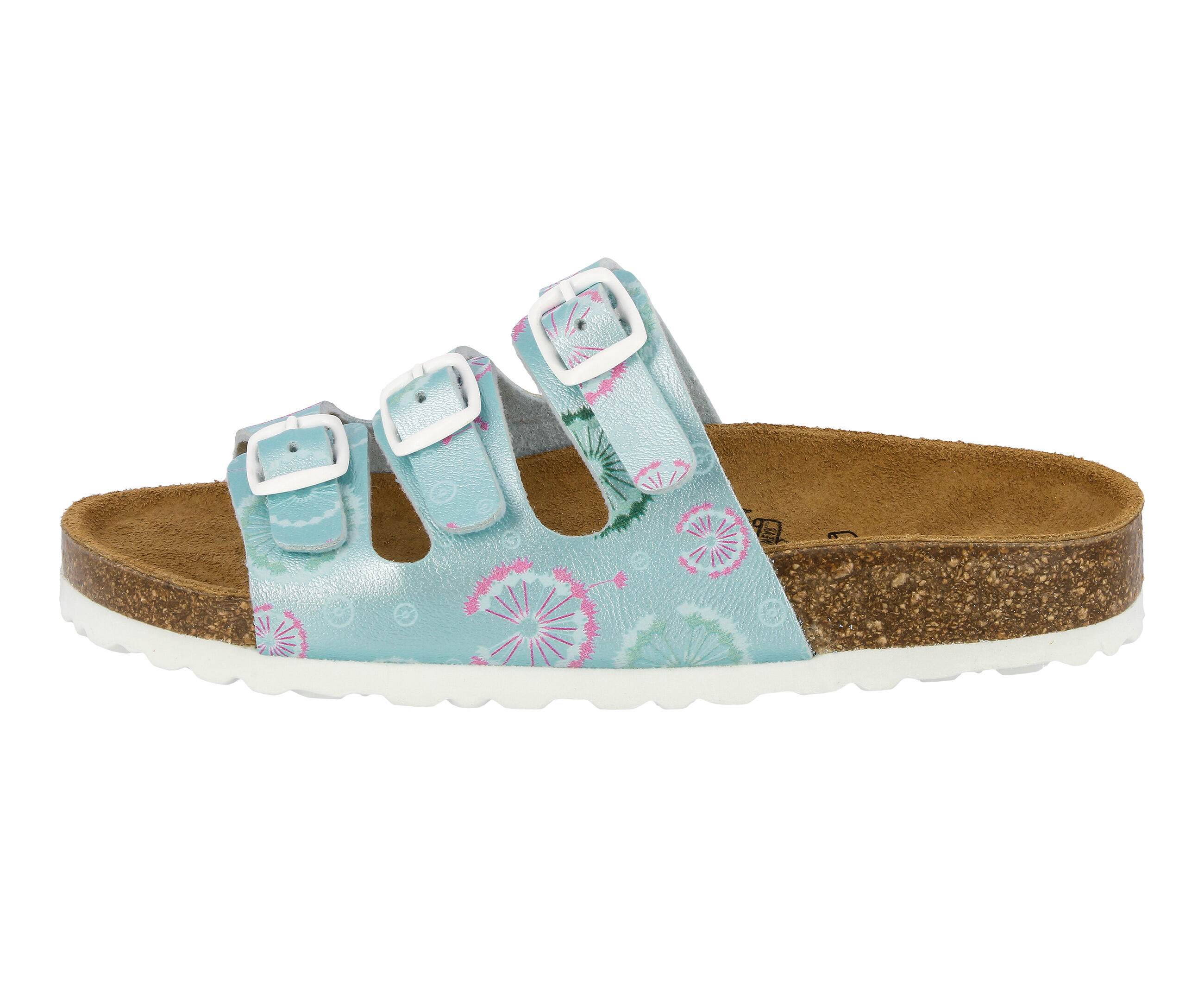 LICO LICO Bioline Flower Kids Mule green synthetic with leather buckle
