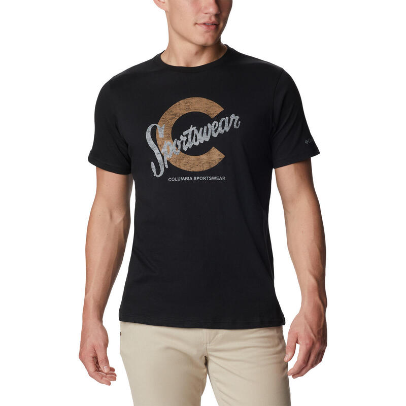 T-shirt Columbia Graphic Casual, Zwart, Mannen