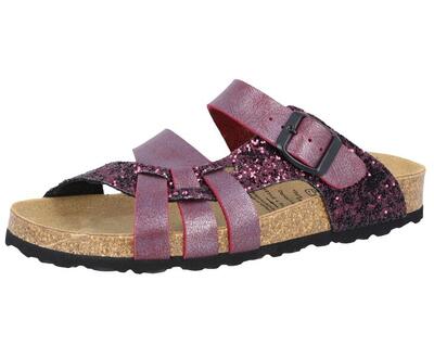Pantolette rot Damen Pantolette Bioline Gleam
