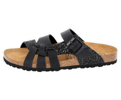 Pantolette schwarz Damen Pantolette Bioline Gleam