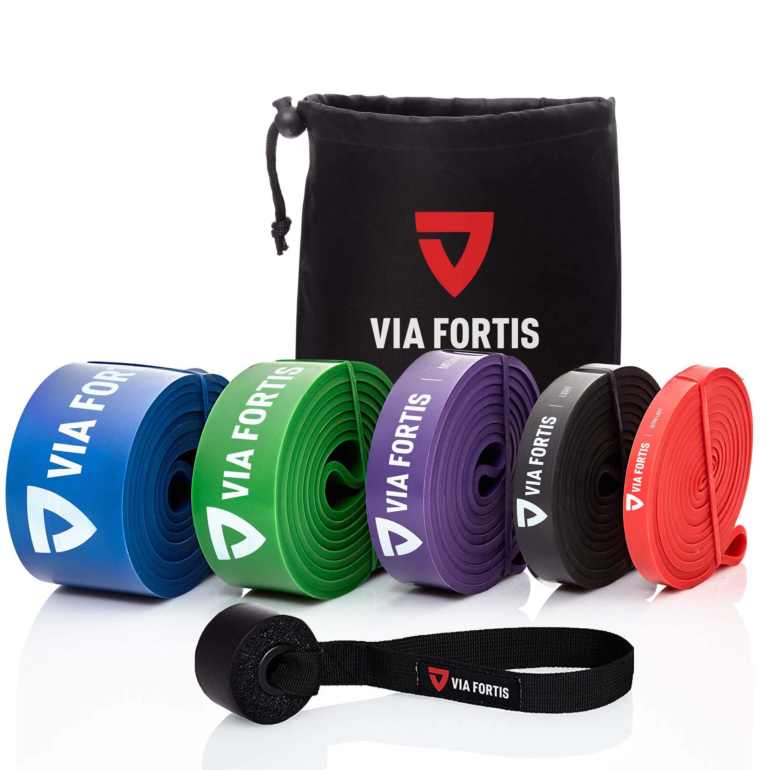 Conjunto de 5 bandas de fitness Premium (muito leve, leve, média, forte)