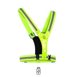Gilet réfléchissant - gilet de course avec LED jaune - rechargeable par USB
