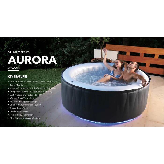 Aurora Urban Series / 6 人變色可加熱充氣按摩水池 /黑色